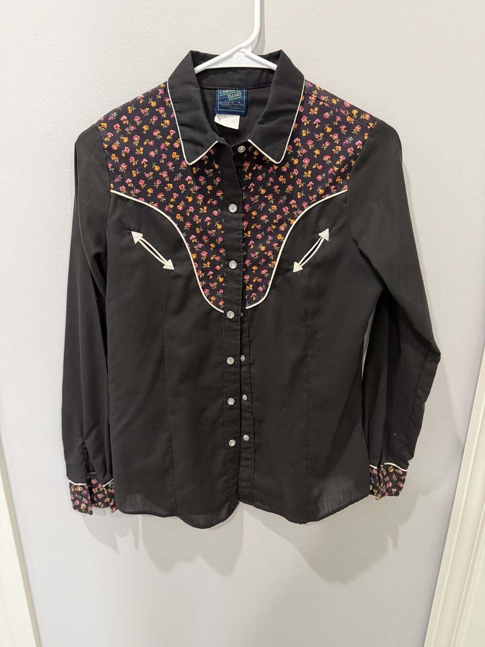 Vintage Cowboy Horse Floral Desert Western Snap Shirt Size 9